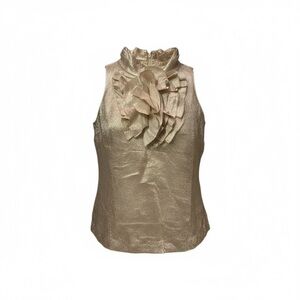 Vintage J. Crew gold ruffle top